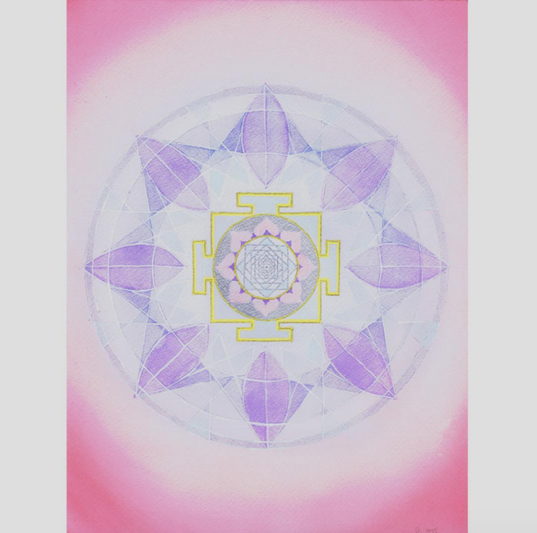 hello #MantraMonday !! The Venus yantra , for love and support with soft pale blues, pinks and purples. The Vedic mandala background is based on the number six vedic square. The associated mantra : Om Shum Shukraye Namaha Om #mantra #yantra #mandala #venus #vedic #theplanets #sacredart #sacredgeometry