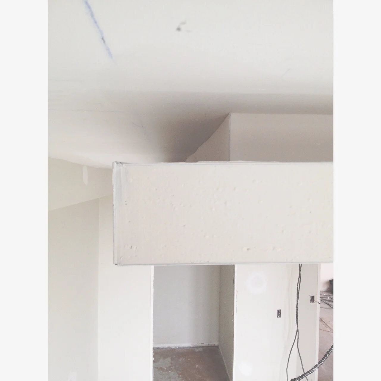 closeup of a light tray for a ceiling ... lighting goes in there! #architecture #inconstruction #ceilingdetails