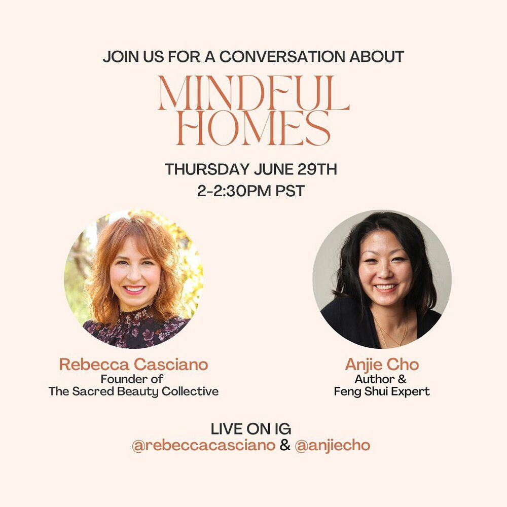 I'm thrilled to be back on IG Live for a conversation with my dear friend, feng shui expert and author @anjiecho about her new book, Mindful Homes this Thursday, June 29th at 2pm PST! ⁠
⁠
I absolutely love Anjie's approach to creating sacred spaces i