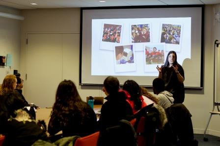 Bruna da Silveira Paulsen, PhD, Arlotta Lab gives a tour and further explanation of their findings