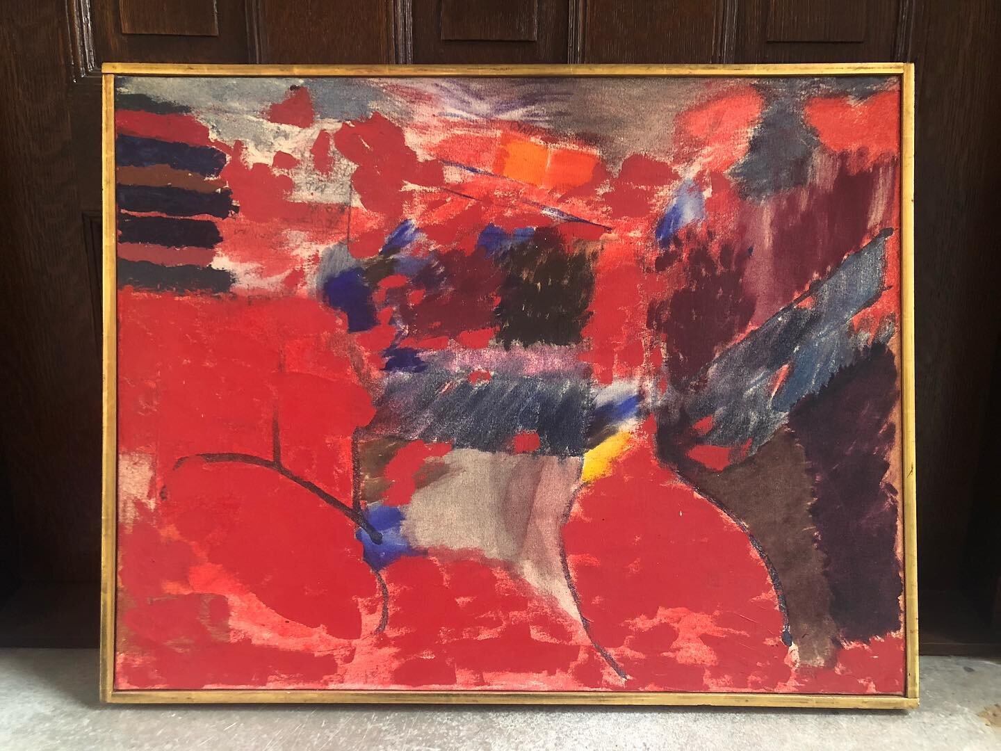 New acquisition by Arthur Osver titled &ldquo;Journey&rdquo; and ready to hang in its original frame.  Circa 1955. 
&bull;
&bull;
&bull;
ARTHUR OSVER
(American, 1912-2006)
&ldquo;Journey&rdquo;
22 x 28 inches
Signed &amp; titled verso
&bull;
&bull;
&