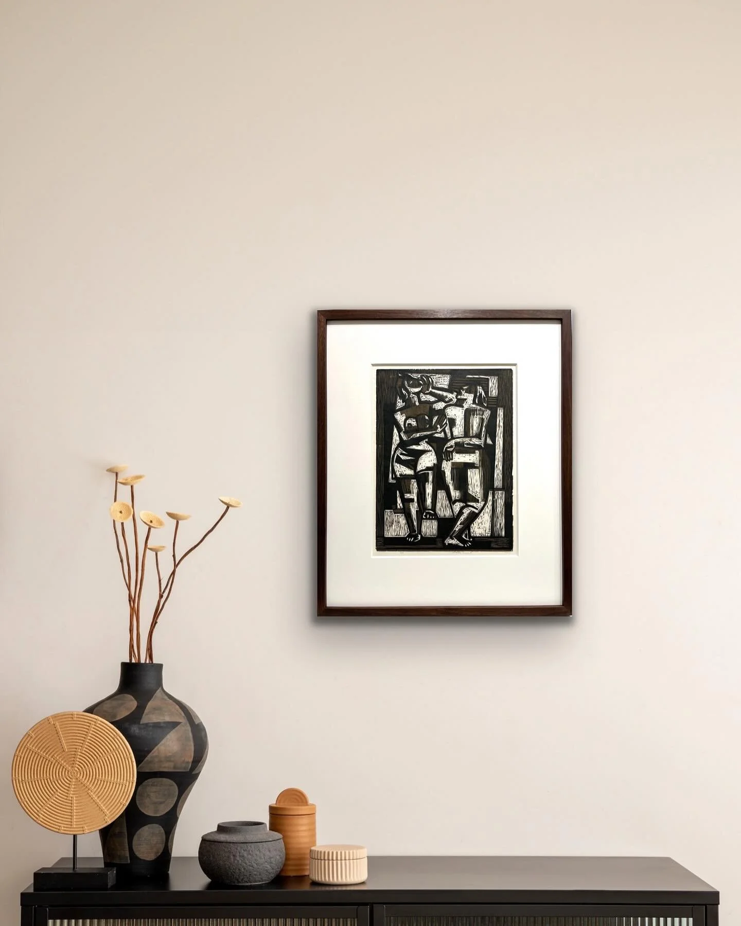 ✨✨✨✨✨✨
INVENTORY SPOTLIGHT
✨✨✨✨✨✨

CHARLES F. QUEST
(1904-1993)
Two Women, 1947
Color woodblock on rice paper
12 1/8 x 9 1/8 inches (plate)
15 x 10 inches (sheet)
Edition of 8
Numbered at lower left 8/8
Signed and dated at lower right
Framed in solid