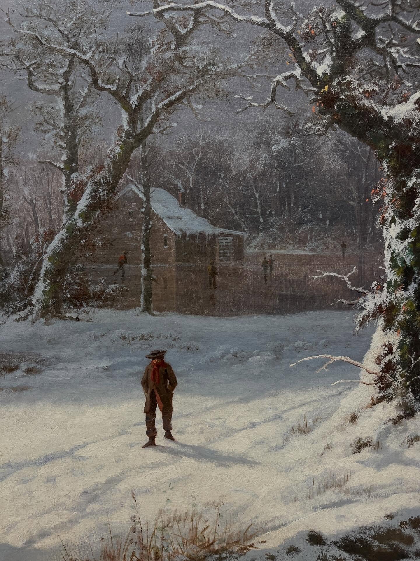 Sending you wishes for comfort, joy, and peace in the New Year✨&hellip;New Year&rsquo;s day brought us a gorgeous scene so similar to this one depicted by George Gunther Hartwick (American,1817-1899), sold earlier this year and one of Al&rsquo;s abso