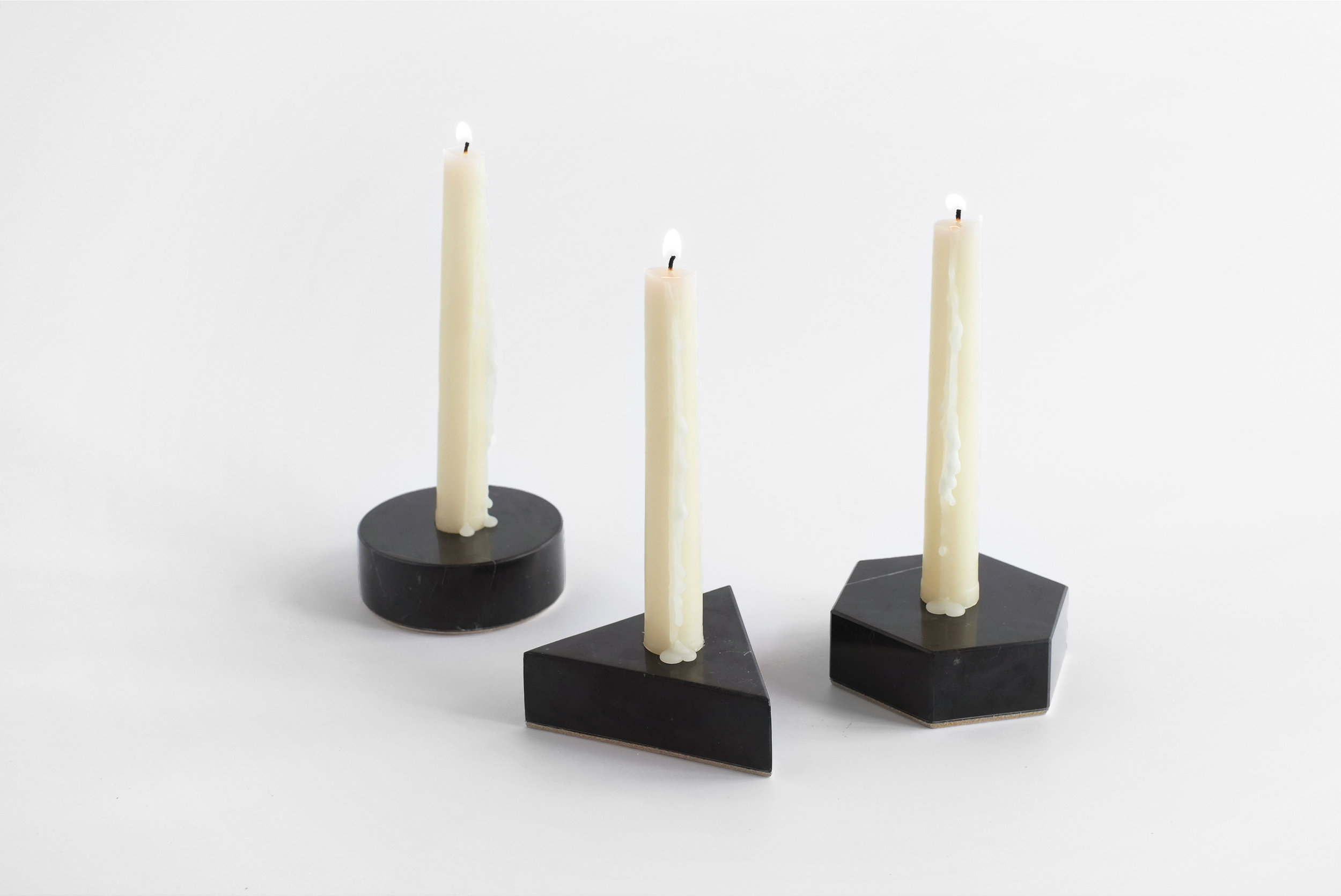 Stone Candle Holder - Carrara — FS Objects