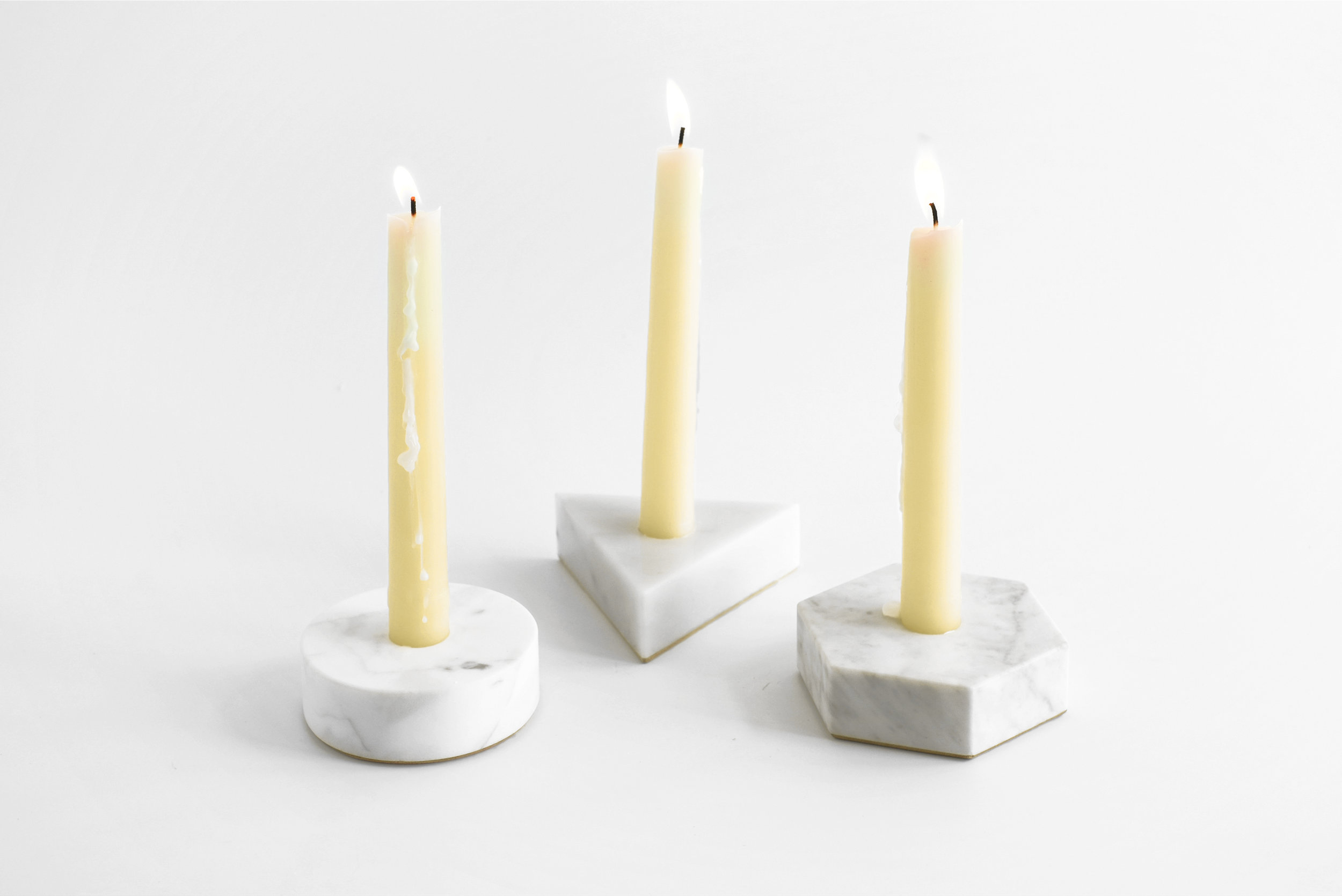 Marble Candle Holder - Carrara