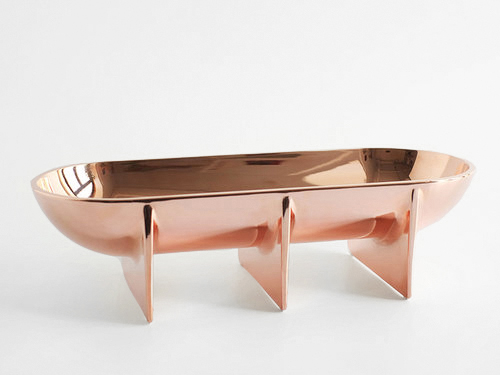 Copper Standing Bowl - Long