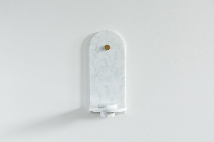 Stone Candle Sconce - Carrara