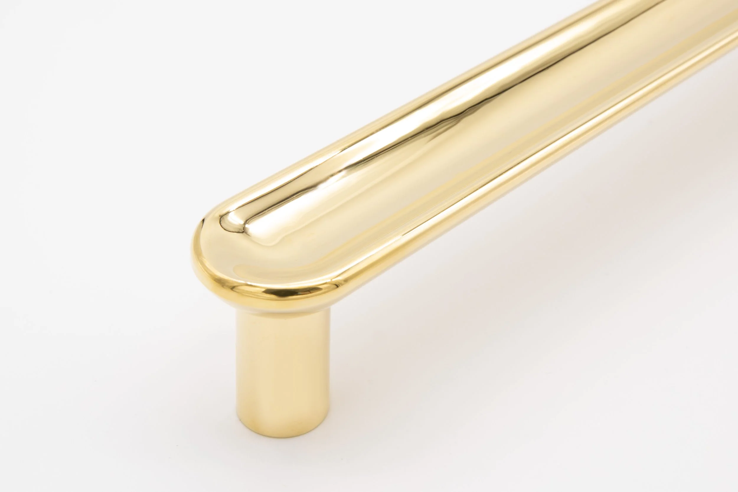 Concave Hardware Pull Shown with Polished Brass Finish