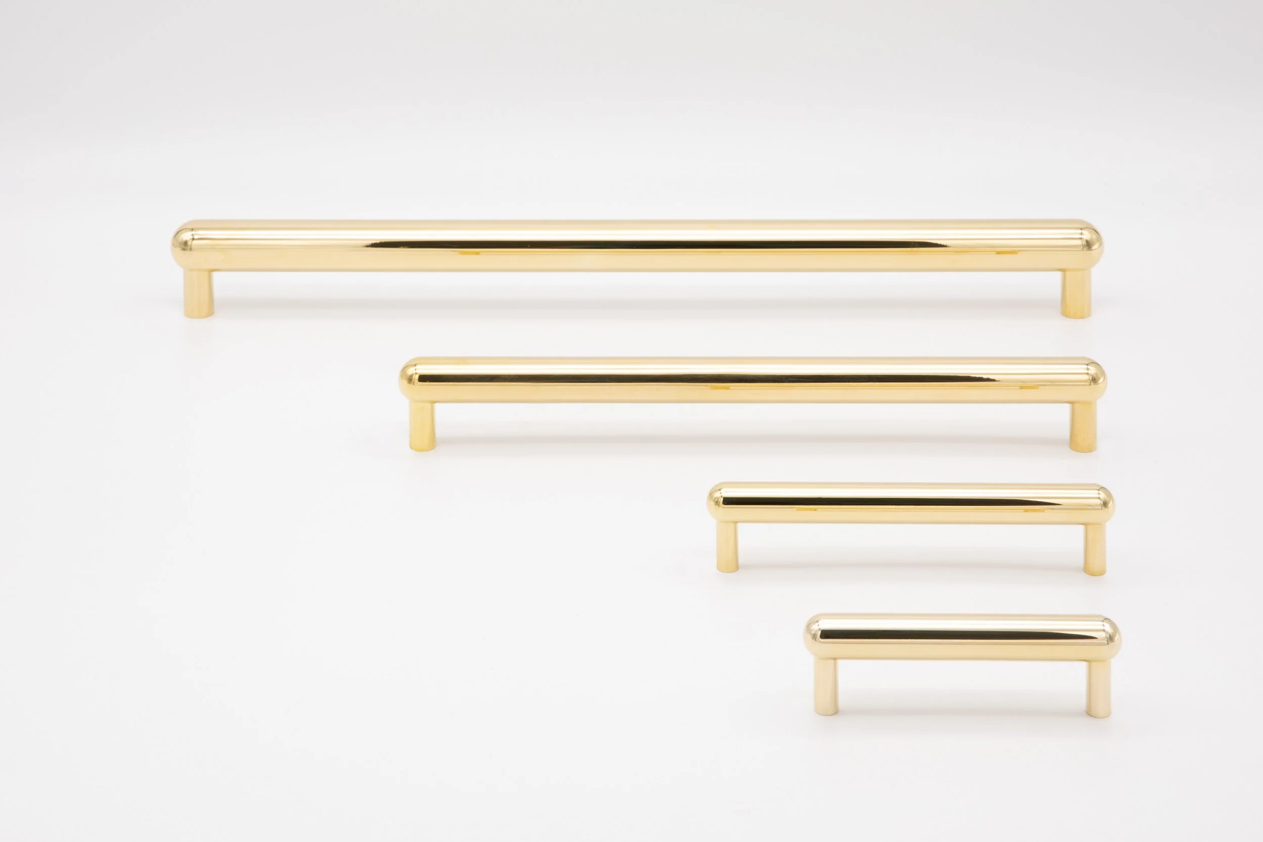 Full Collection of Convex Hardware Pulls with Polished Brass Finish