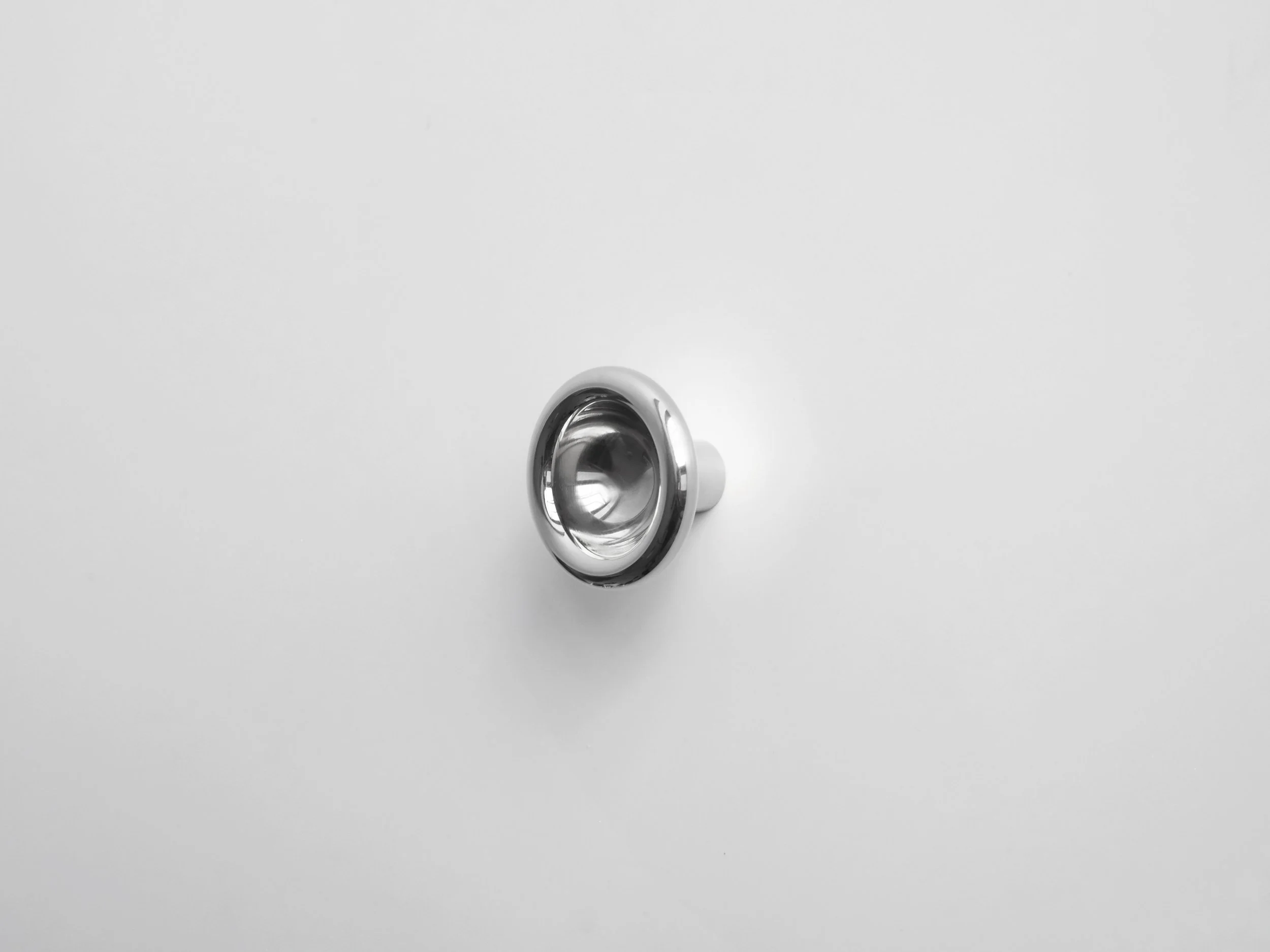 Profile View of Concave Knob in Polished Stainless Steel