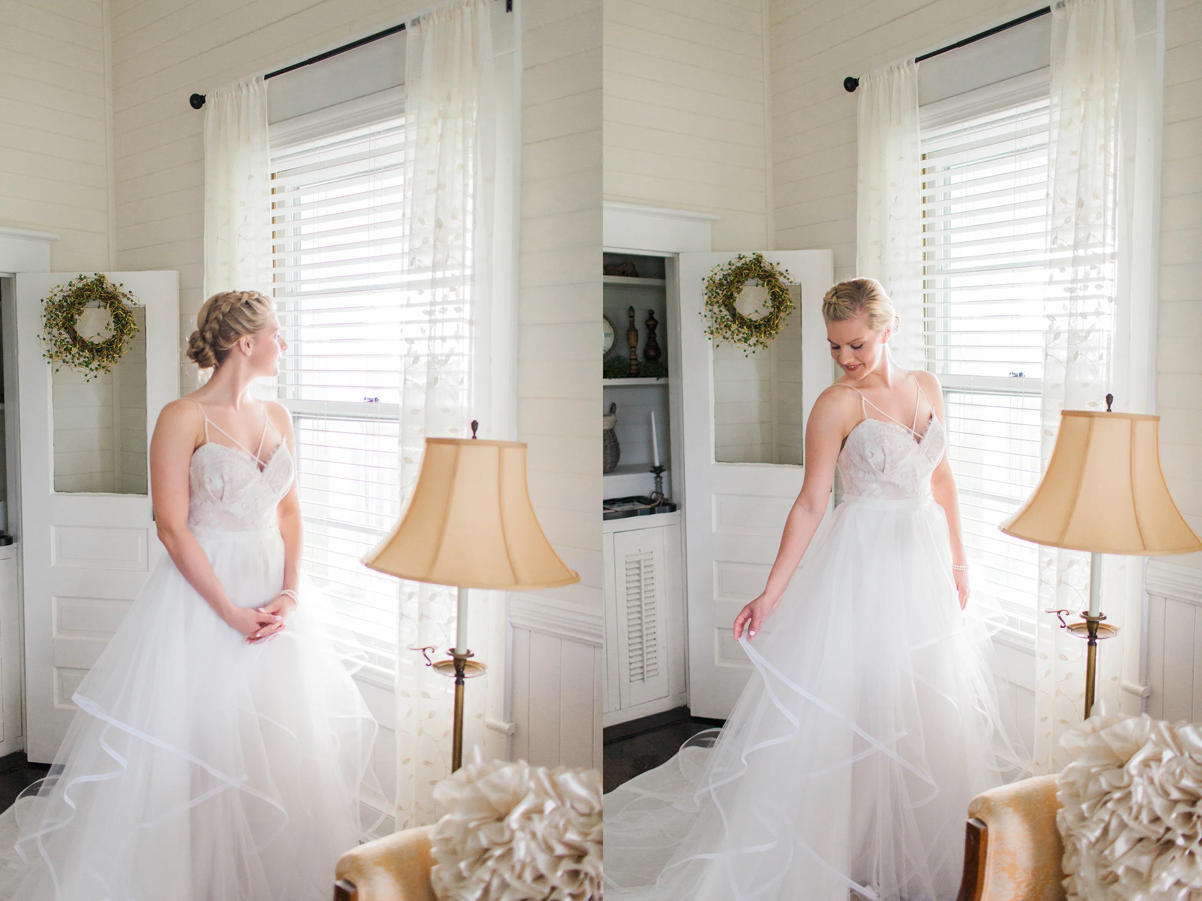 Beautiful bride in wedding dress at Ellery Farms
