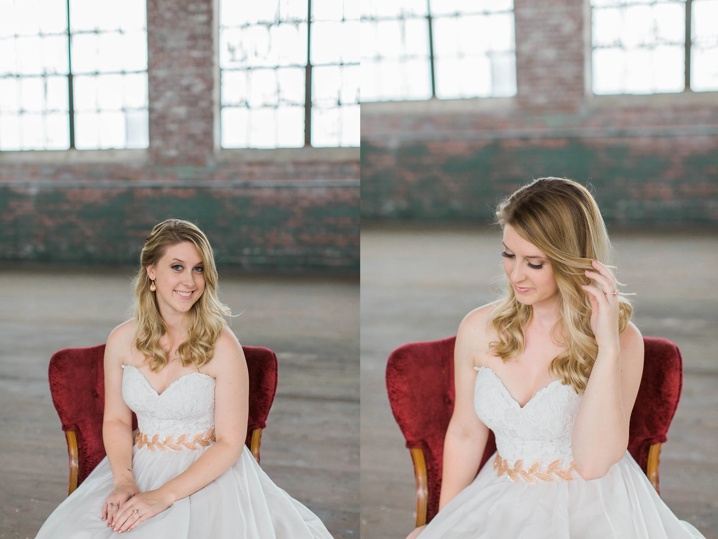 Beautiful bride in wedding dress at Taylors Mill