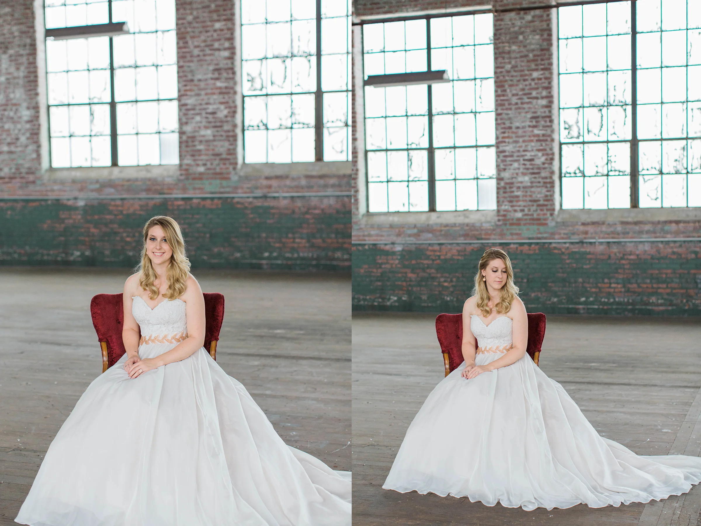 Beautiful bride in wedding dress at Taylors Mill