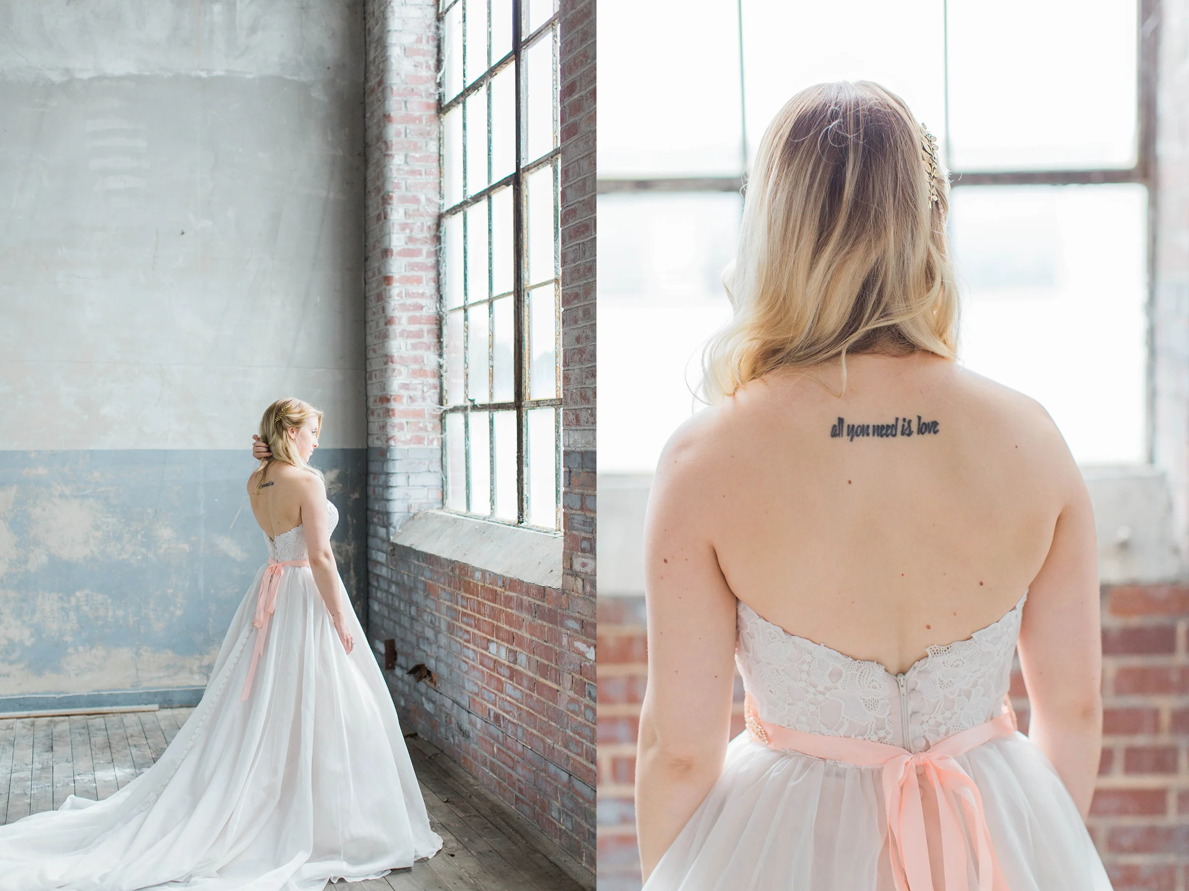 Beautiful bride in wedding dress at Taylors Mill