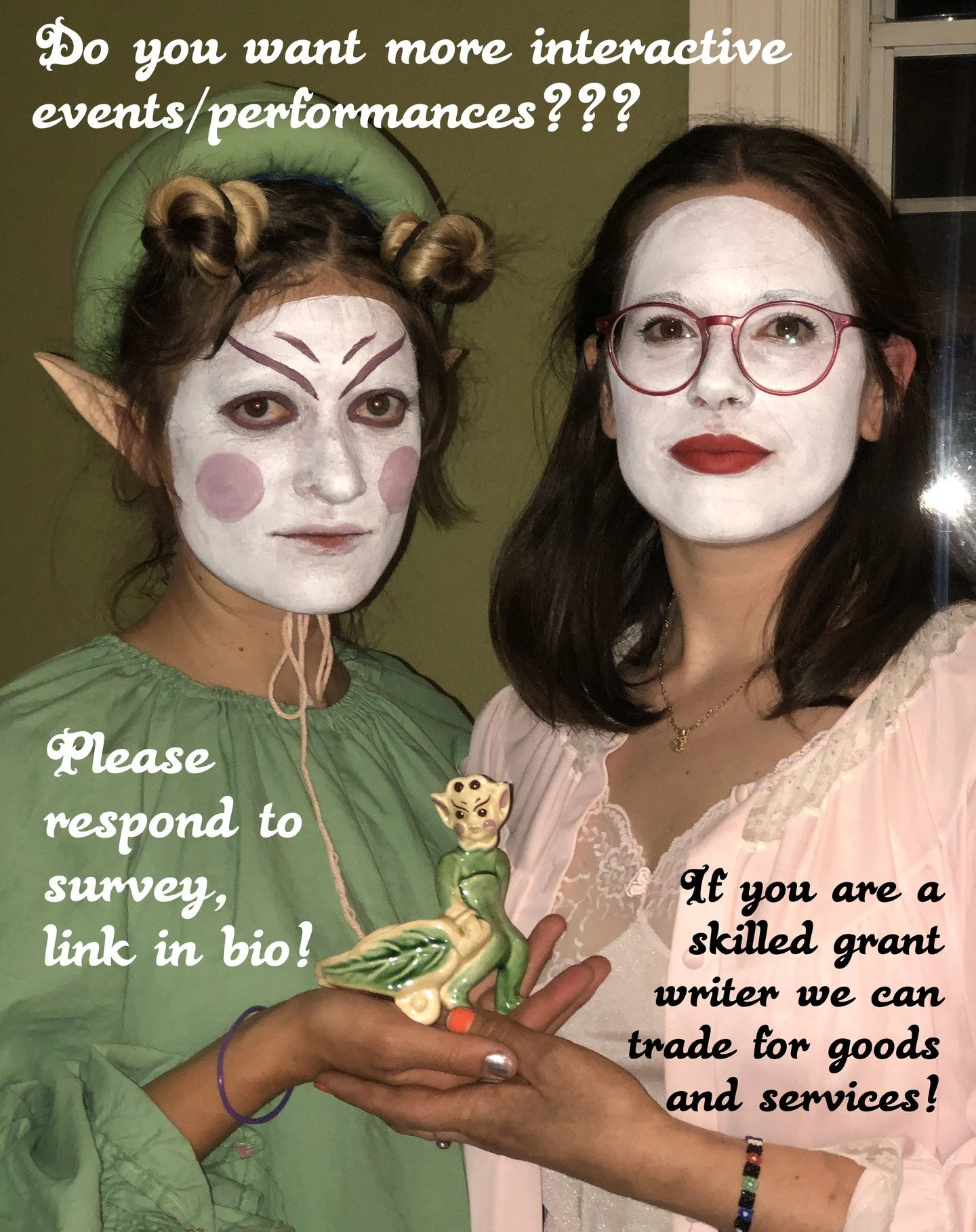 Russ + CA are crawling out of their worm holes to say that it's time to start planning immersive events and performances again! Please take 5 mins to respond to our survey, link in bio, if you have ever attended one of our events or want to in the fu