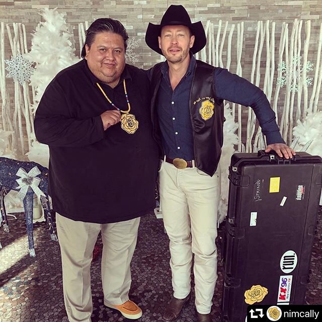 This was one of the most special days of my life. Pictured here with my friend Tyler White, CEO of #Siksika Health Services, we are celebrating following a ceremony where I received my Blackfoot name Buffalo Bull Shield, a name I received with thanks