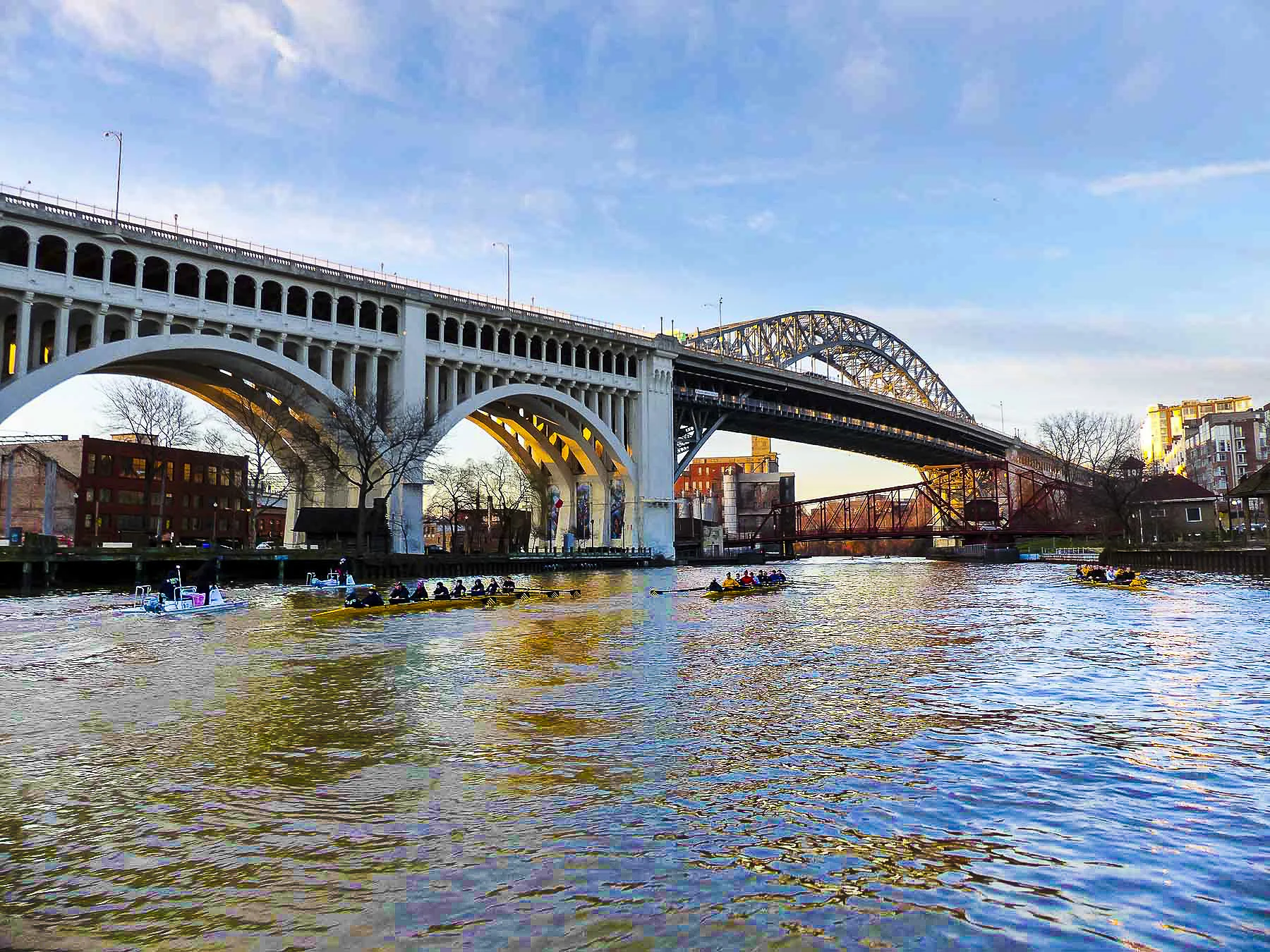 Its a dash to the Cleveland rowing foundation docks as...