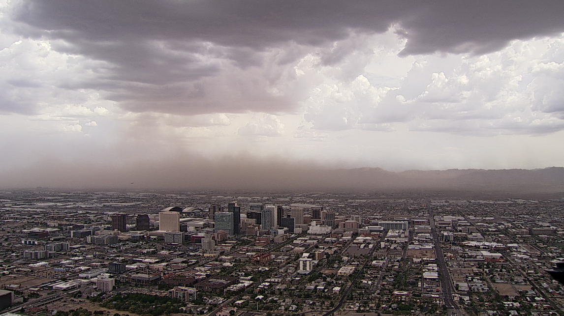 A dust storm rolling across Phoenix