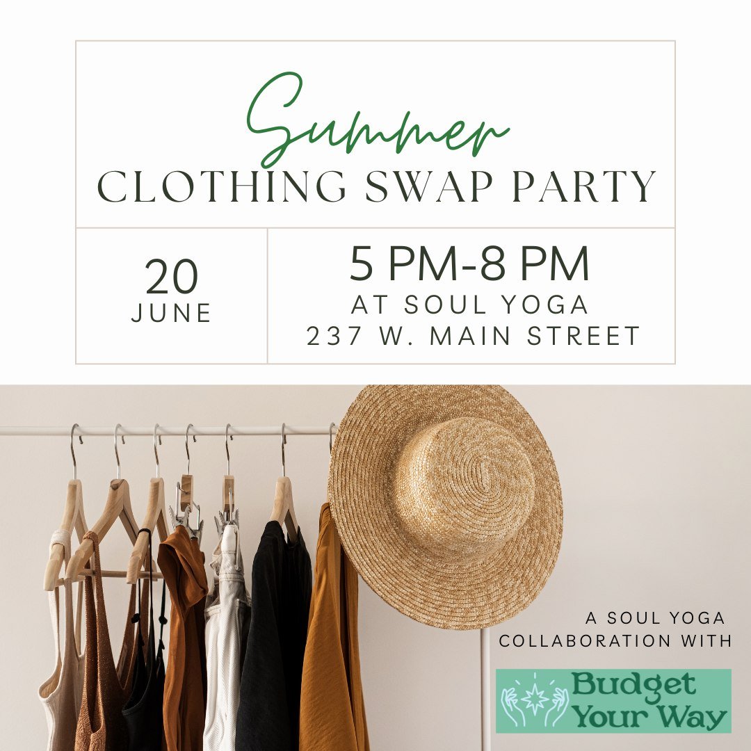 ✨ Summer Clothing Swap! ✨
We're teaming up with financial coach Marie from Budget Your Way to bring you a feel-good, low-cost way to refresh your wardrobe during Third Friday events.

👚 Bring up to 10 summer clothing items (athletic, casual, or dres