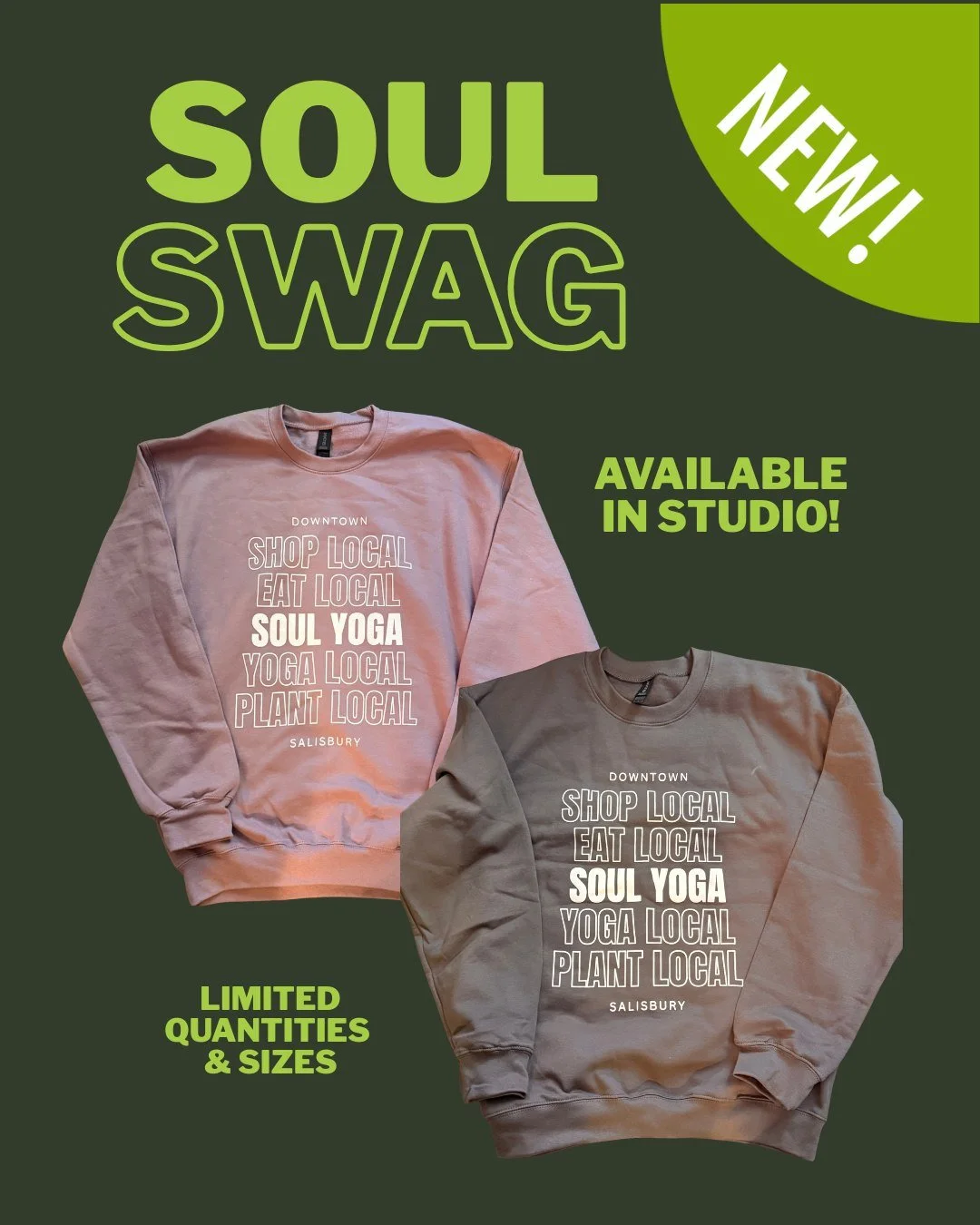 ✨ NEW SOUL YOGA SWEATSHIRTS ARE HERE ✨

Cozy just got an upgrade. 🧘&zwj;♀️💫
Our new Soul Yoga sweatshirts have arrived and they&rsquo;re perfect for warming up, cooling down, or living your everyday life in comfort.

🖤 $28.88
🖤 Available in studi