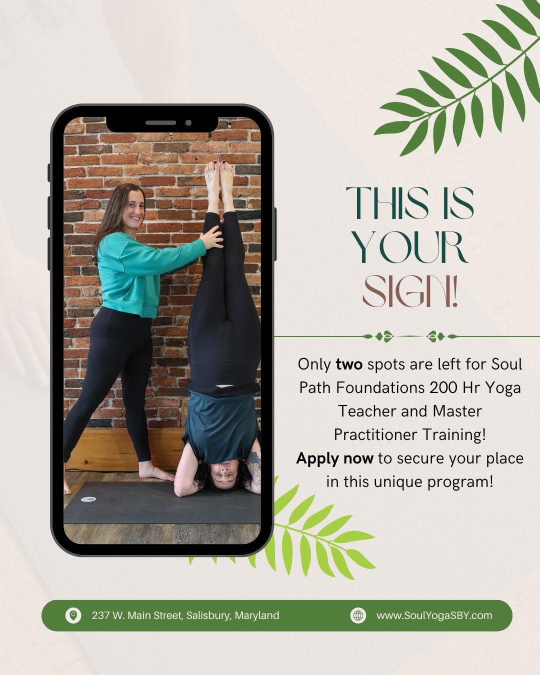 Don't miss your chance! We keep our cohorts small to ensure personalized attention and a rich learning experience. Only 2 spots remain for our upcoming YTT starting in March 2026. Secure your place today! Comment SAVE ME A SPOT for more information!