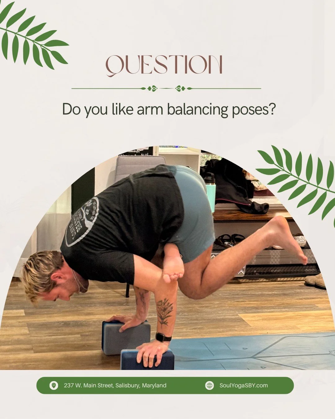 Arm balances:
either &ldquo;let&rsquo;s fly&rdquo; or &ldquo;absolutely not, my wrists need an emotional support block.&rdquo; 😄

Some days they feel powerful, other days they feel like a negotiation between your breath, your core, and your confiden
