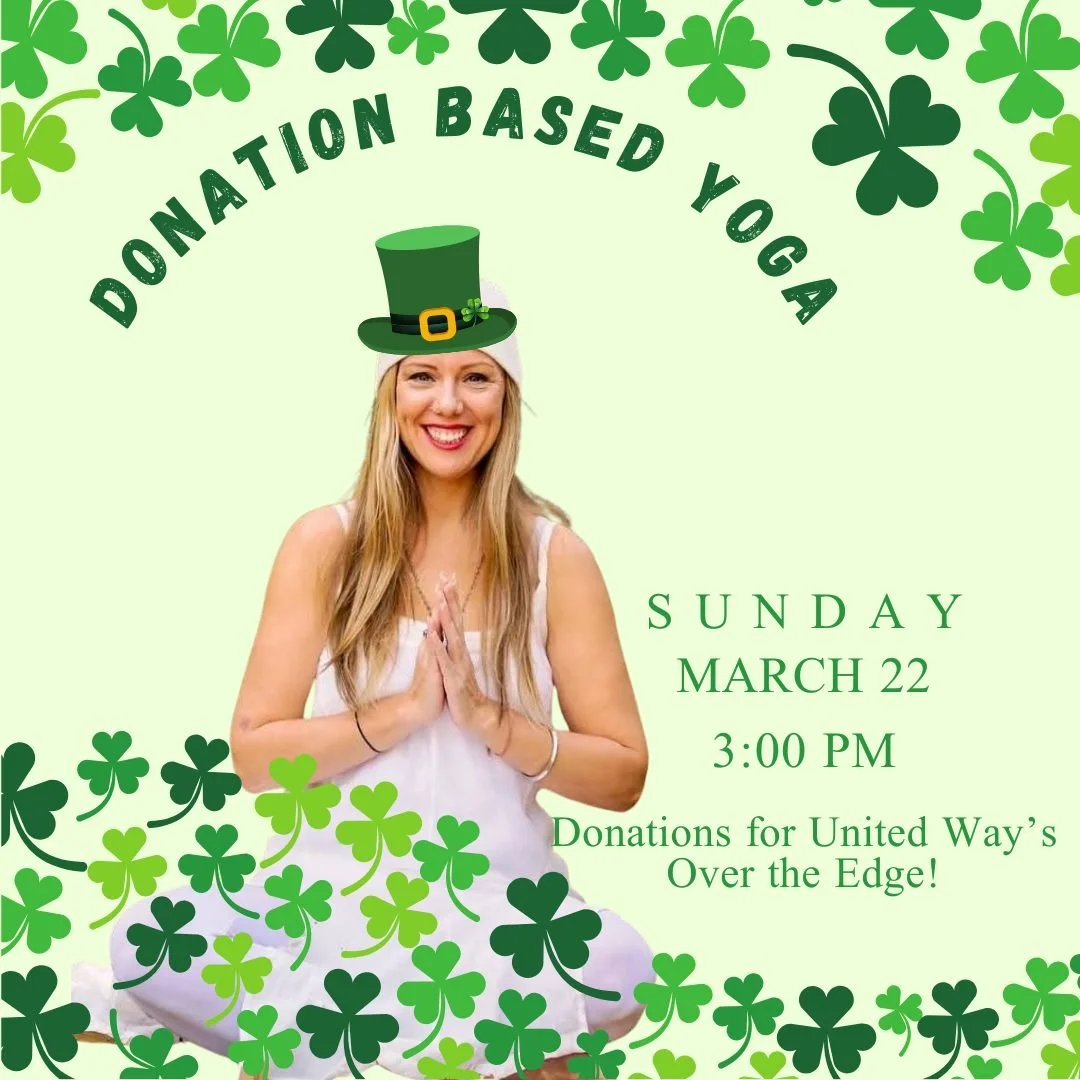 Keep the luck going 🍀

Join us Sunday, March 22 at 3:00pm for a Donation-Based Yoga Class led by Alena to support her participation in United Way of the Lower Eastern Shore&rsquo;s Over The Edge for ALICE&reg; fundraiser.

If you&rsquo;re feeling lu