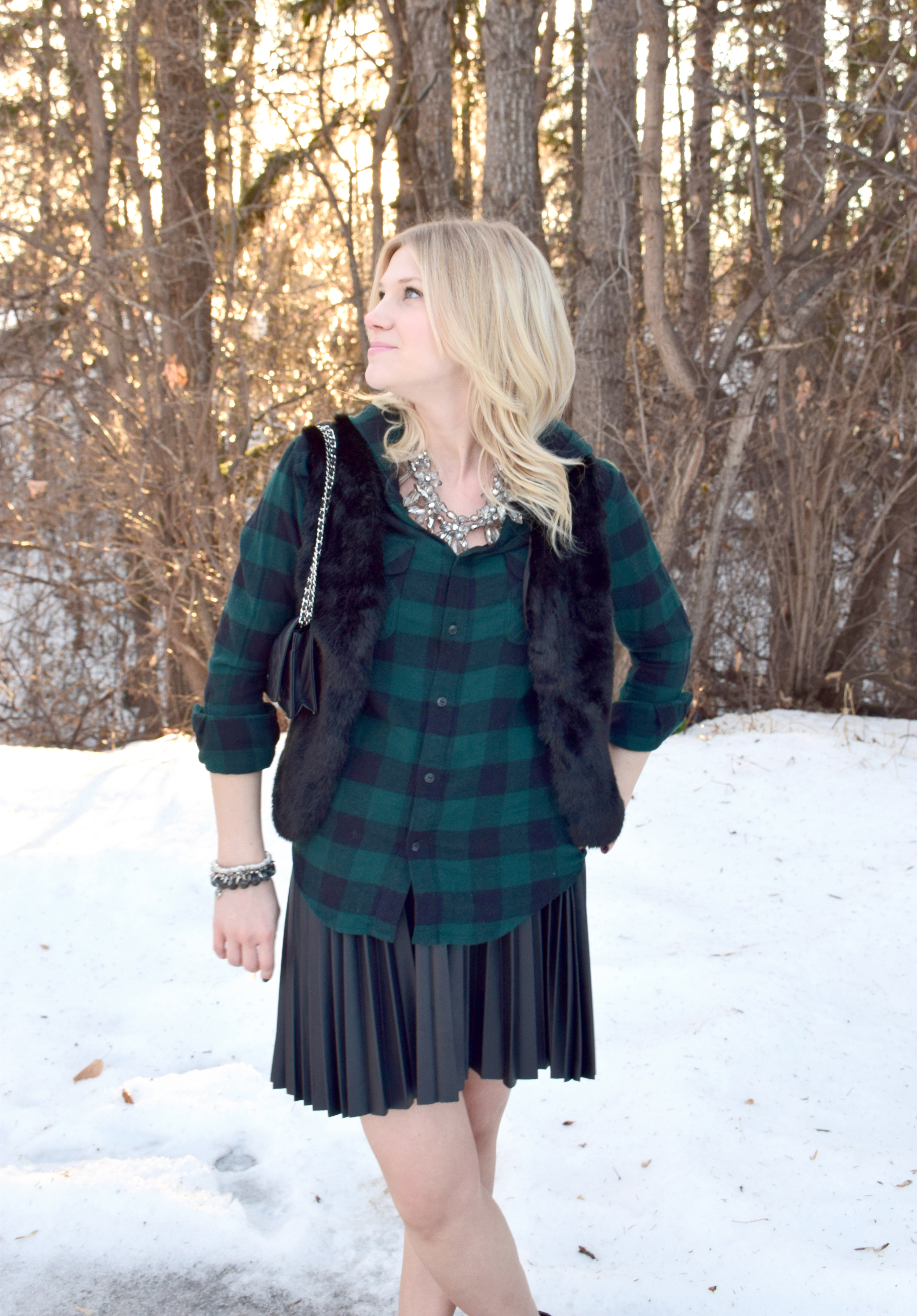 Plaid and Faux Fur - via 204 Park