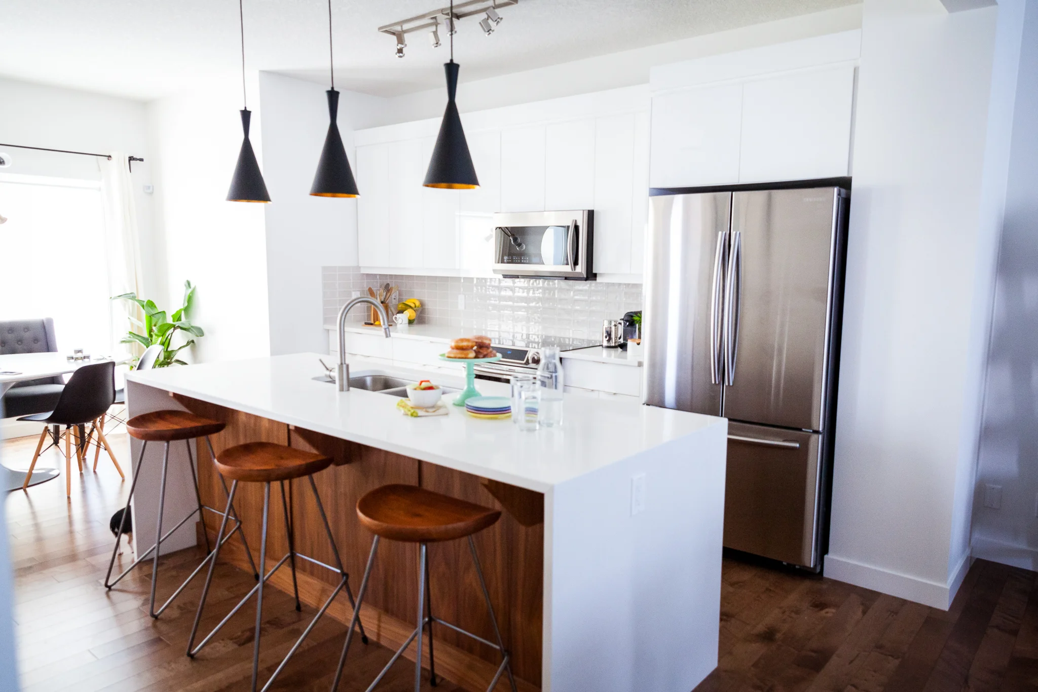 White and Walnut Modern Kitchen — 204 PARK