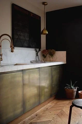 aged brass in kitchen
