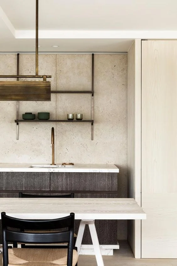 aged brass interior design