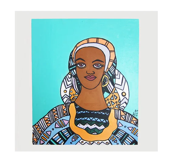 Creole Woman on Mint Painting