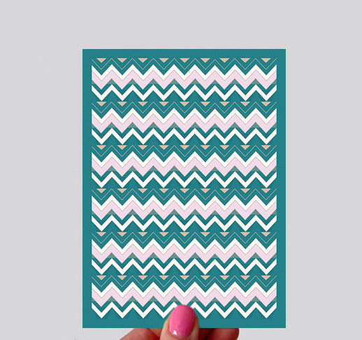 Teal and Pink Chevron