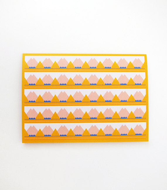 Gold and Pink Mountains Print Greeting Card
