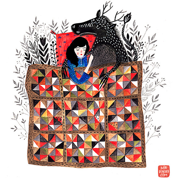 "Nightmares" art print by Dinara Mirtalipova