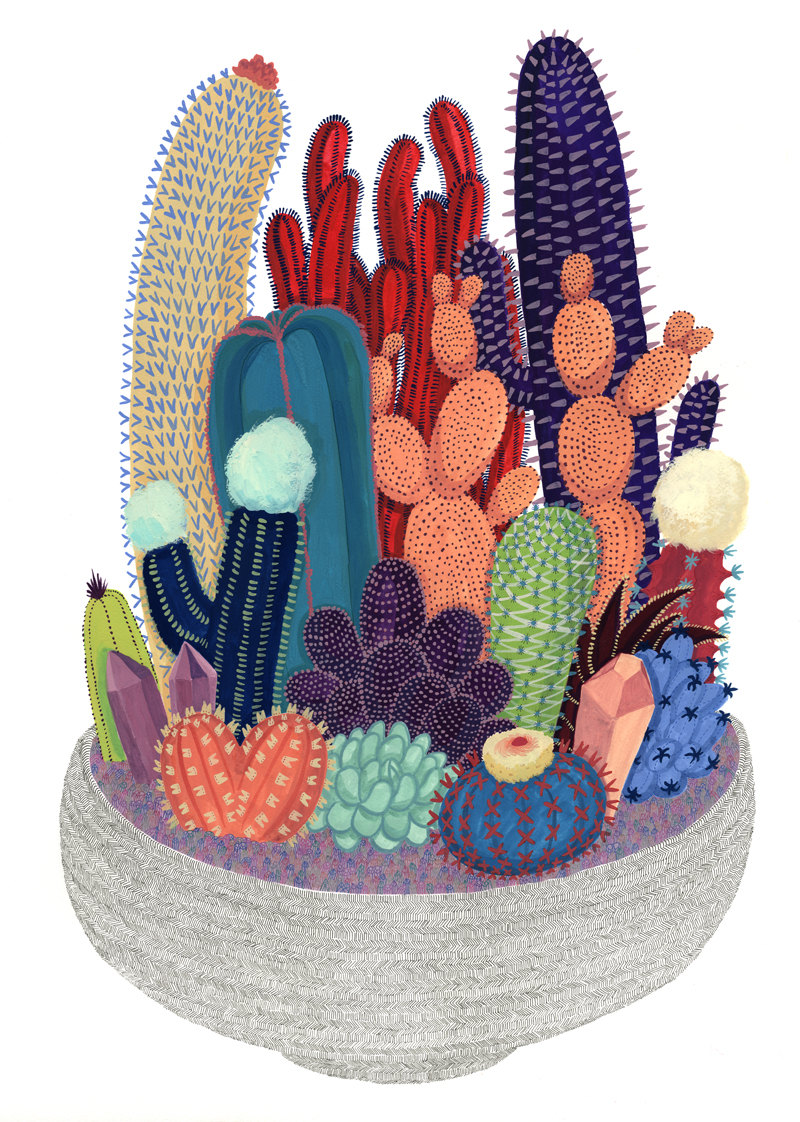 "Crystal Cactus Print" by Melinda Boyce