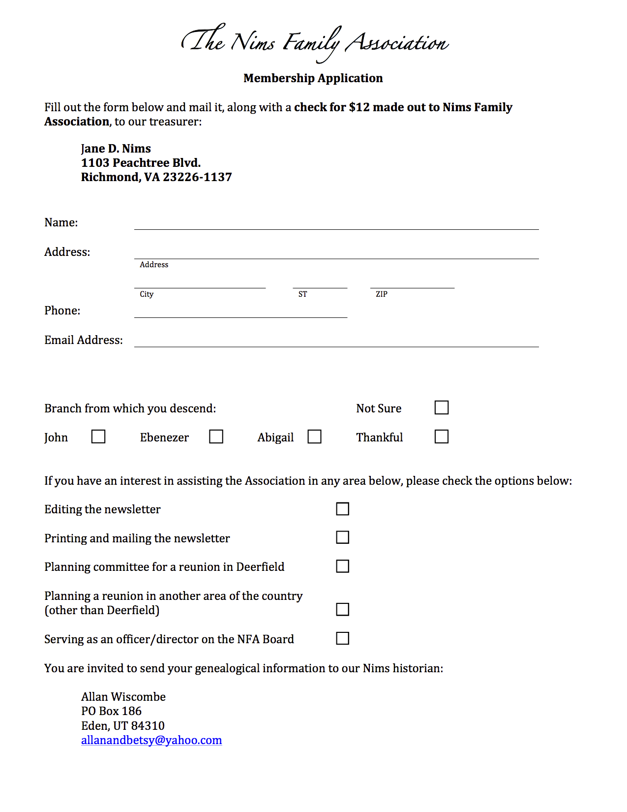Click here to download a Nims Family Association membership application