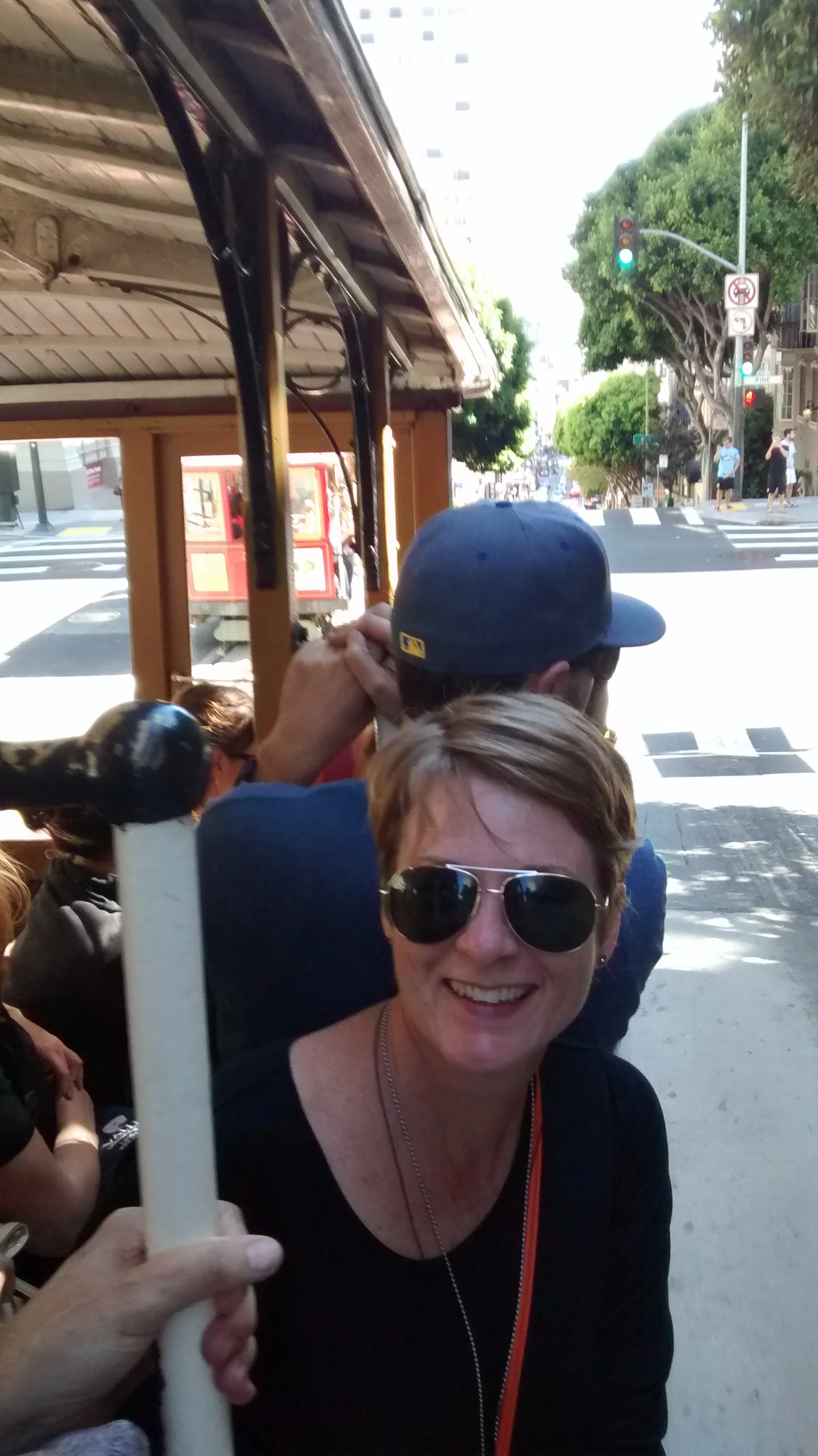 I got to ride on the outside, standing up! I felt so cool-touristy! People waved at me!