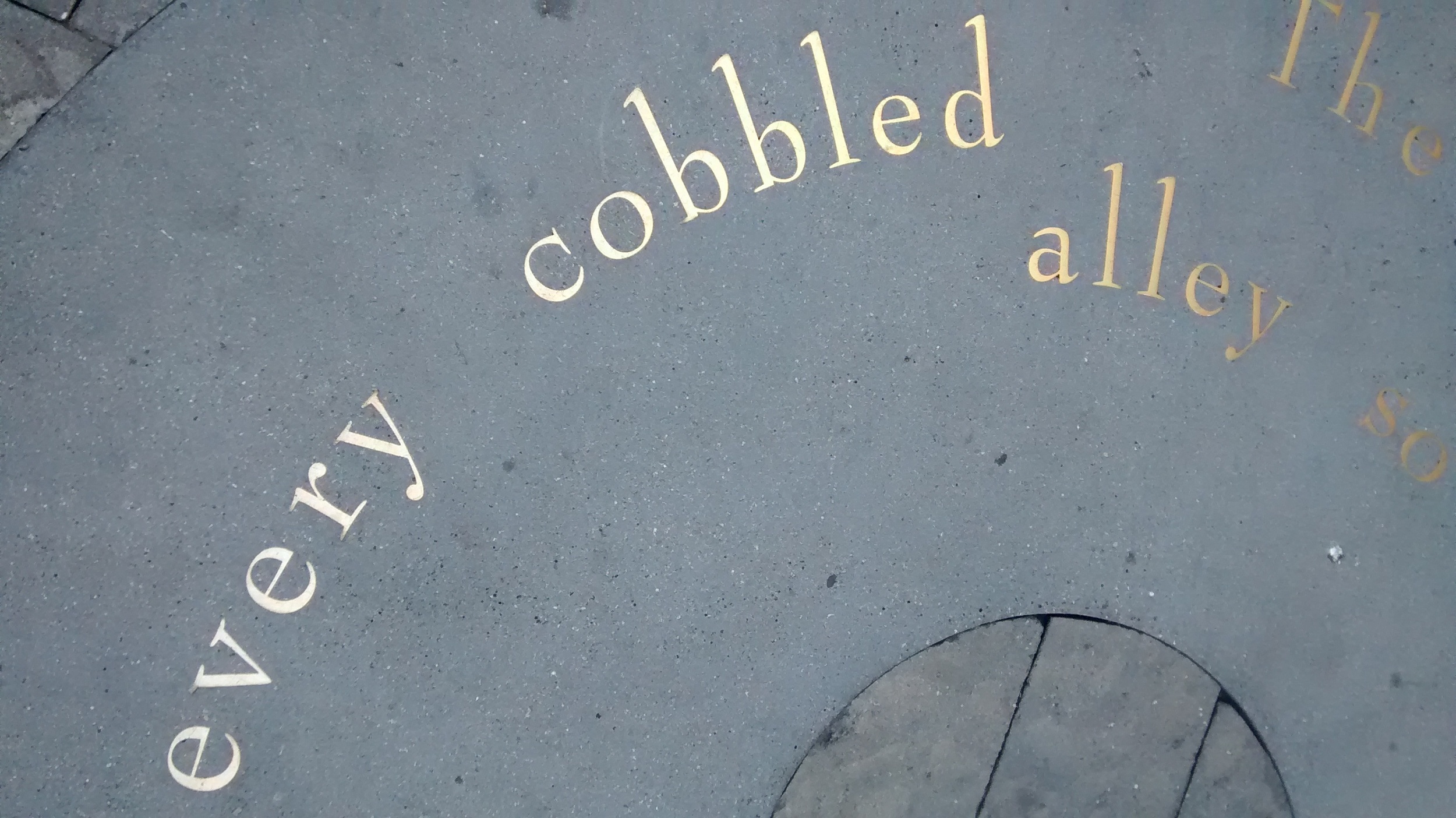 on the sidewalk behind City Lights bookstore, San Francisco. photo by me and my cell phone.