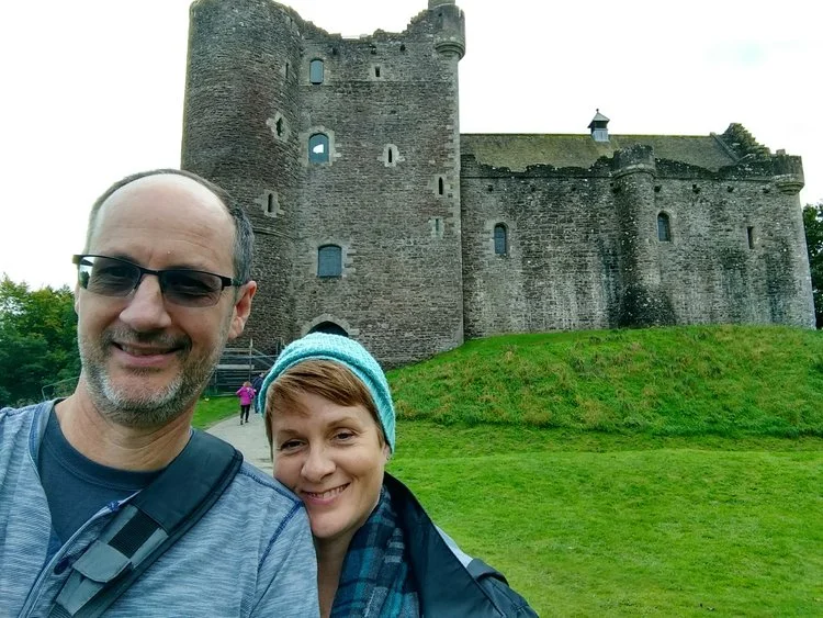 Doune Castle, where you're sure that livestock will come flying over the walls any second