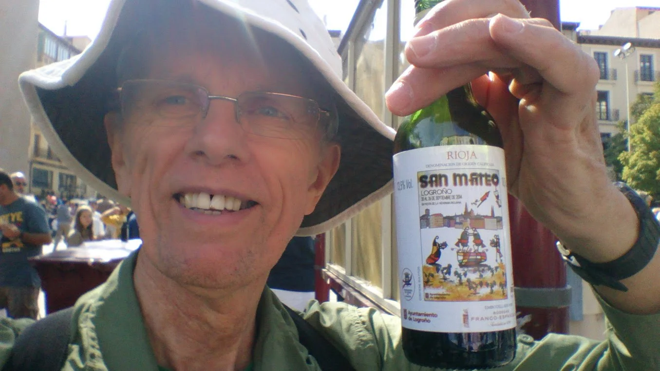 A sore knee was never so good. Week long festival of St Mateo. Correct local spelling..see the bottle