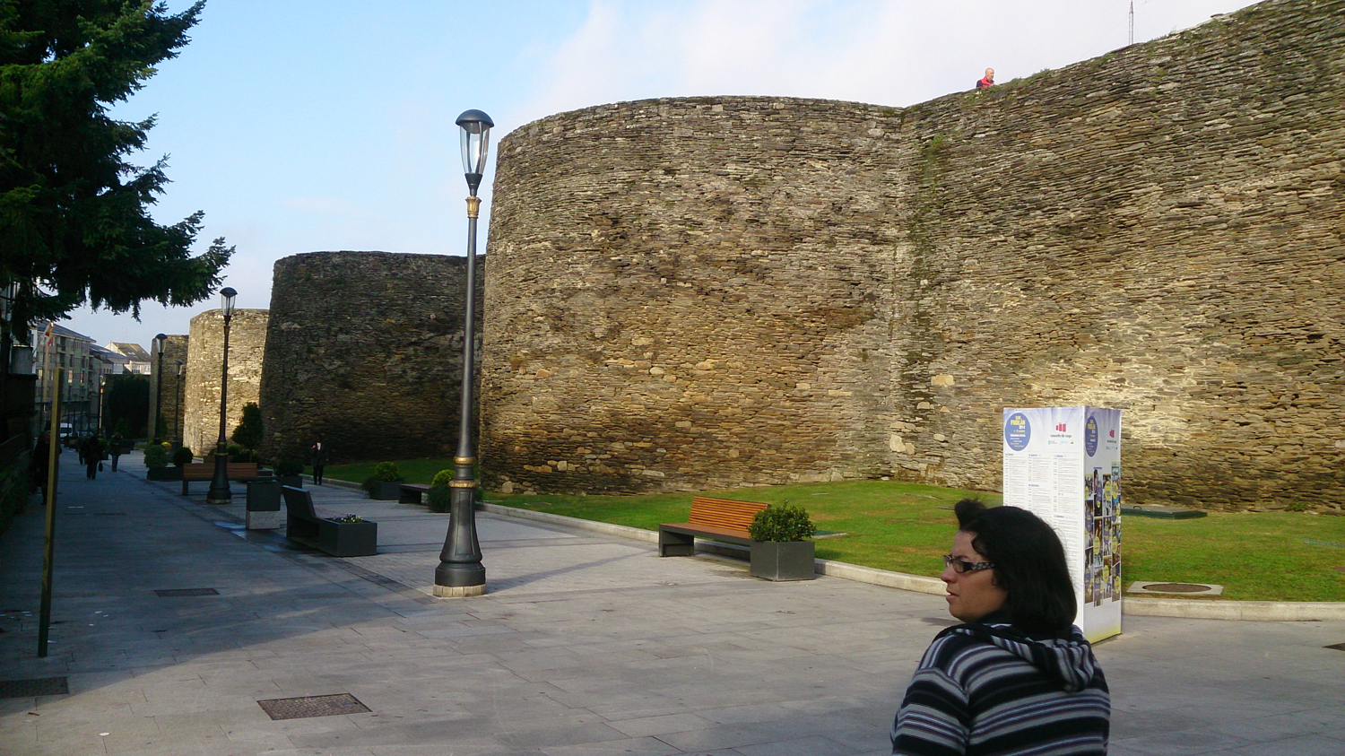 Roman wall around Lugo in Spain. two Km long, still in tact and dates from the late 3rd C..jpg
