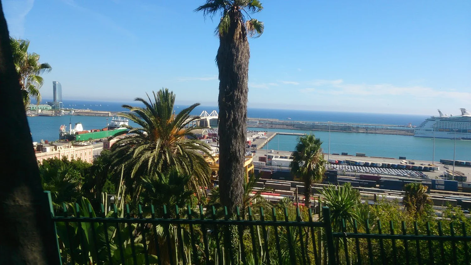 Port of Barcelona, cruise ship in port.. No one on board. They've all gone to the SAGRADA FAMIGLIA '!!