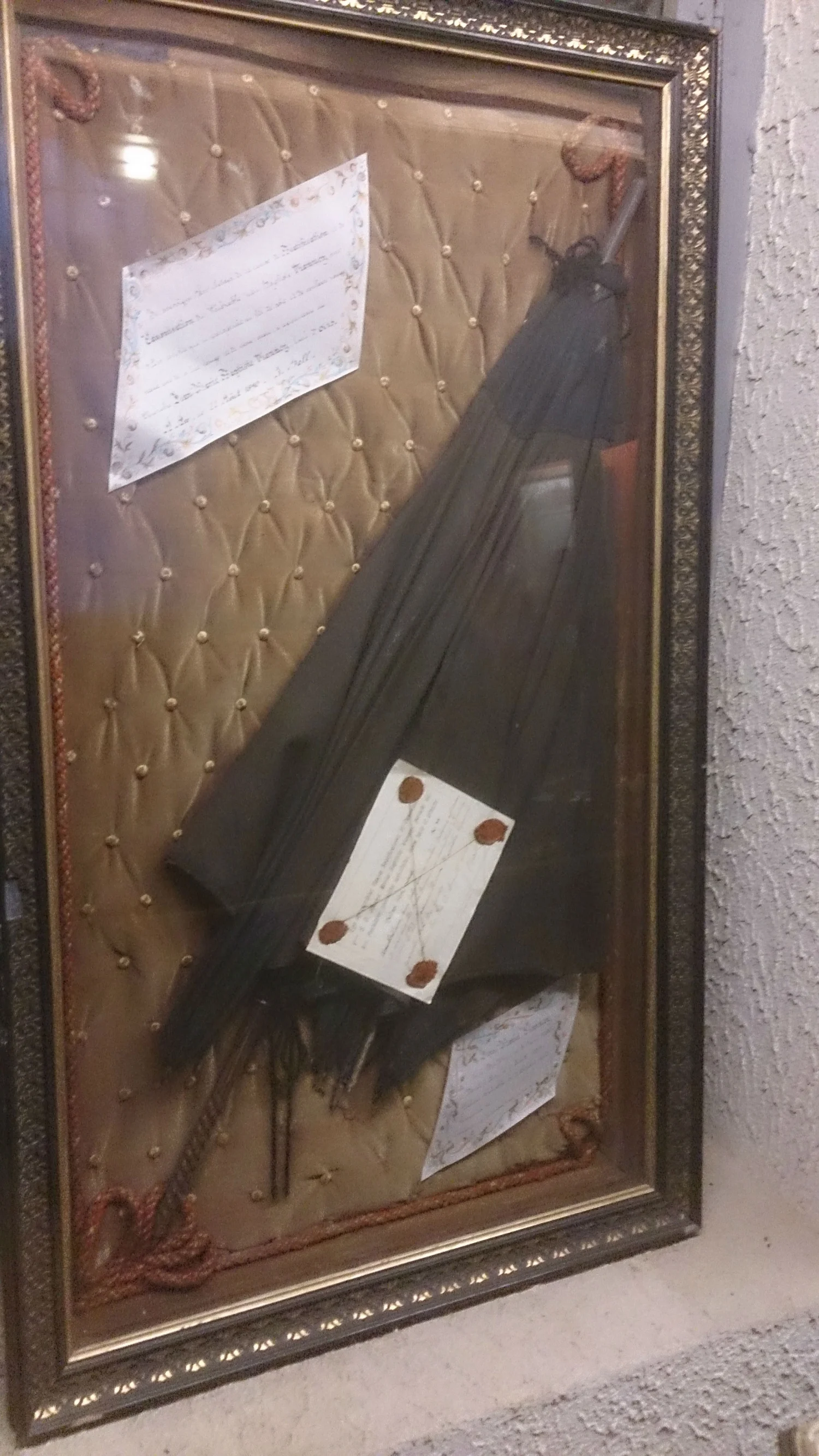 The famous Cure of Ars umbrella (the cure was famous, not the umbrella).