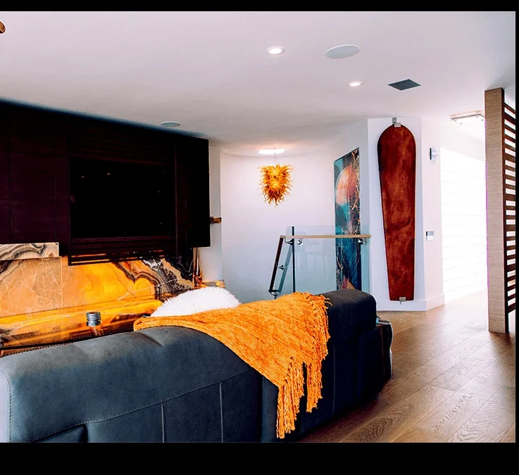 Dana Montlack's Artwork decorating a coastal Del Mar residence.