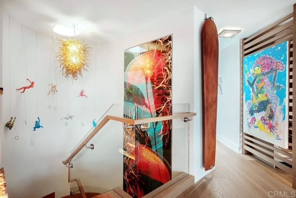 Dana Montlack's Artwork decorating a coastal Del Mar residence.