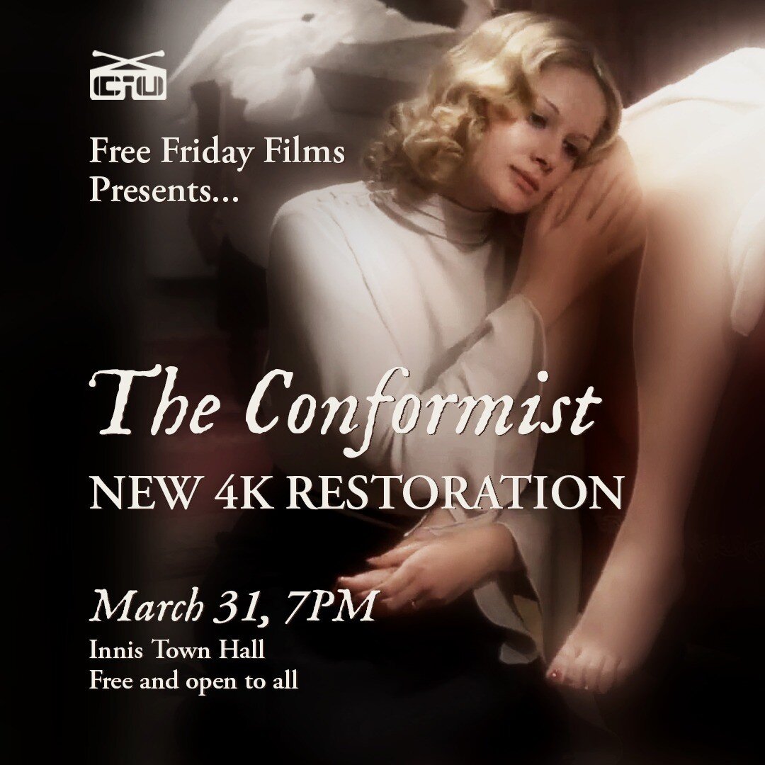 🐰 FFF ALERT 🐰

This week we are bringing you &ldquo;The Conformist&rdquo; (dir. Burtolucci) in an all new 4k restoration. Come on out to @innistownhall this Friday, 7pm, free as always!