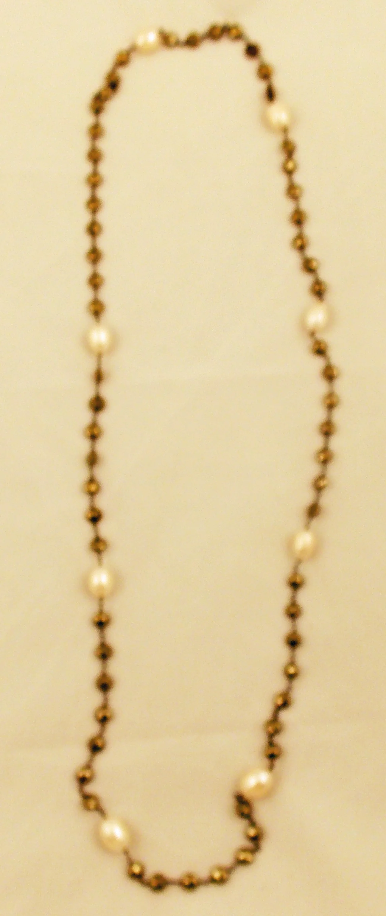 Pyrite and pearl necklace