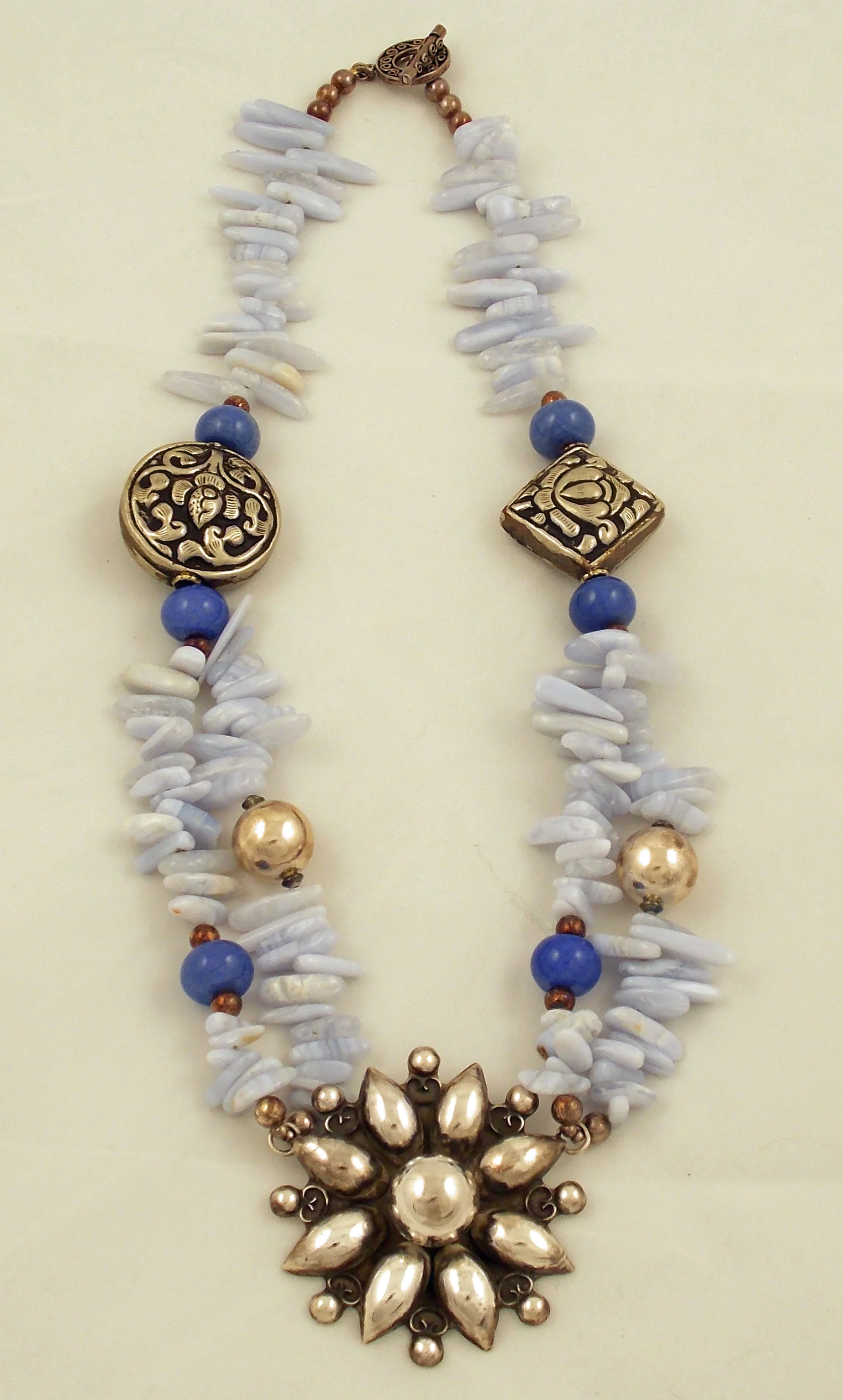 Chalcedony and sterling necklace