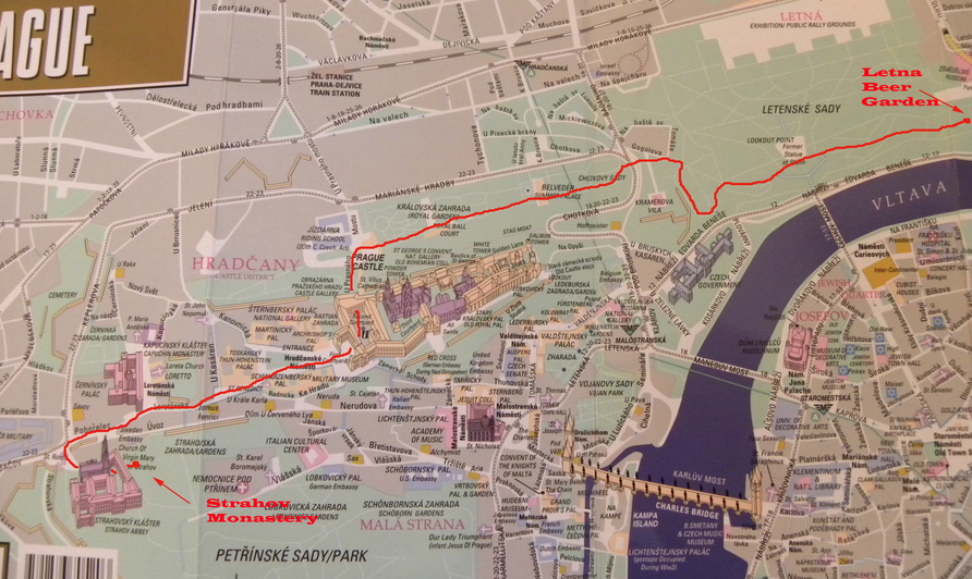 IMAGE TAKEN FROM BBQBOY.NET BLOG POST // MAP OF THE SCENIC WALK THRU PRAGUE